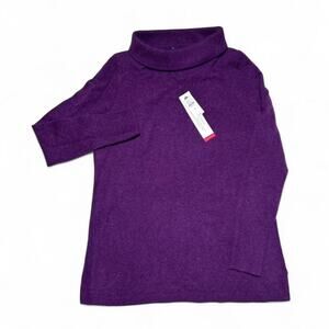 Talbots Petites Pure Cashmere Wool Purple Knit Sweater Pullover Jumper Petite